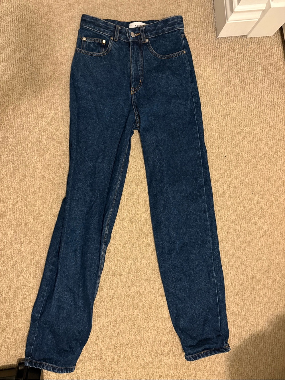 KOTN Dark Blue Straight Leg Jeans